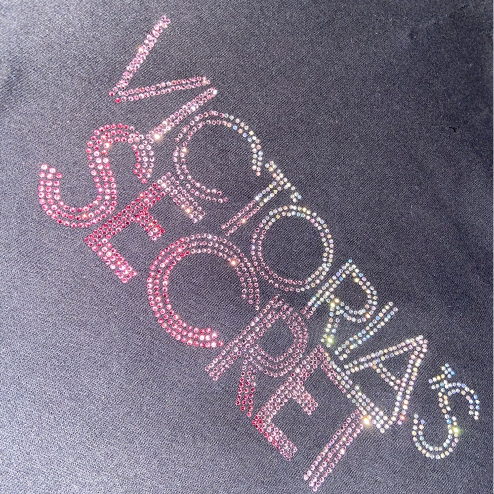 Victoria's Secret Black Hoodie with Multicolor Logo - Picture 2 of 6